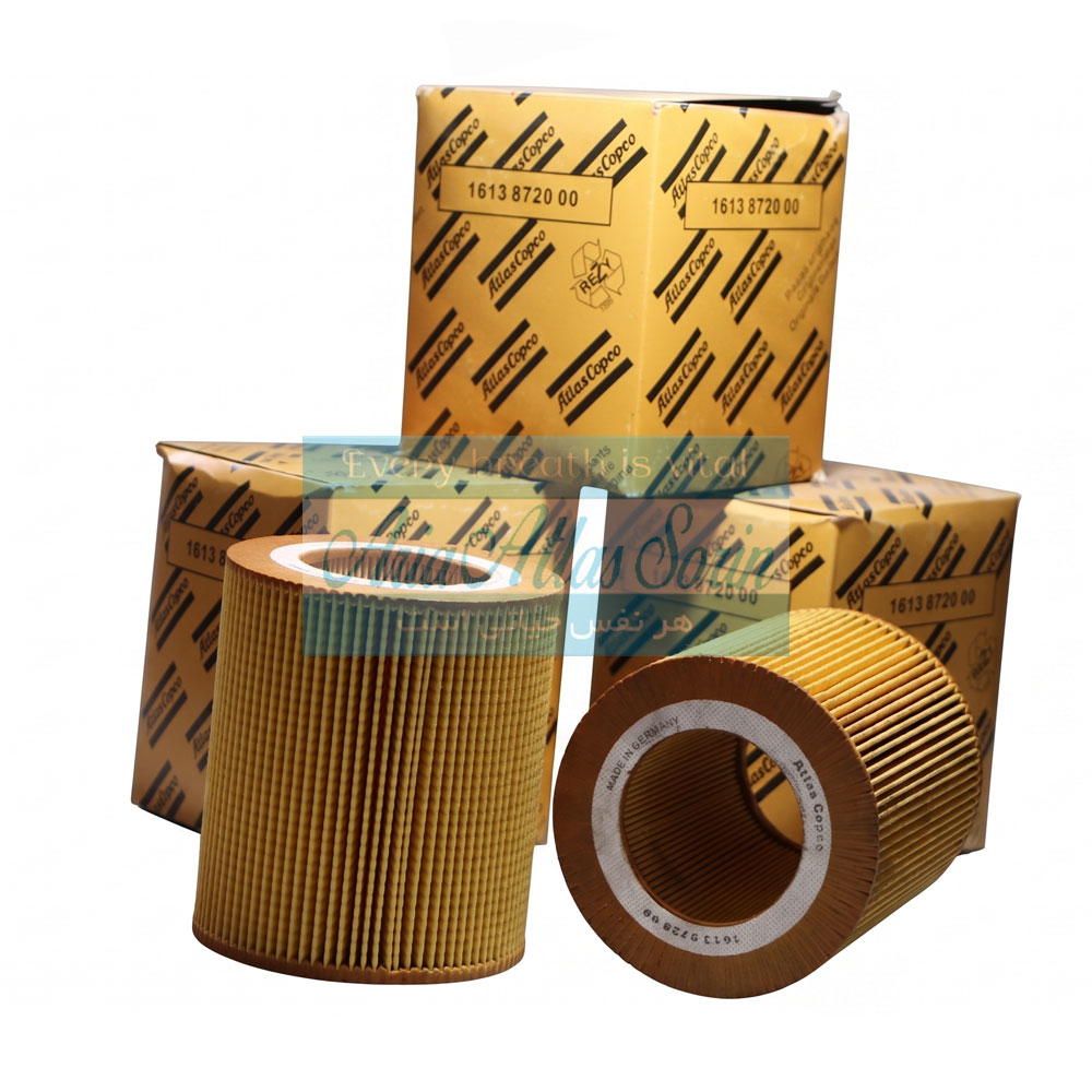 فیلتر هوای استوانه‌ای مخصوص کمپرسور اطلس کوپکو سری GA در انبار قطعات